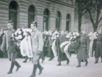 Funeral of the victims of the Bratrušov tragedy, Šumperk 1946