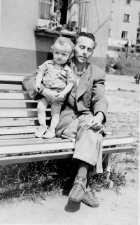 Jiří Pilař with his father František a few months before his death, 1958