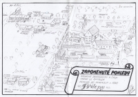 Zapomenuté pohledy - dobové zakreslení vesnice Přílepy u Holešova v roce 1946