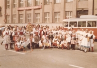 Jarboj Neighbourhood Meeting at the Harvest Festival in Hradec Králové in 1978, the witnessin the middle wearing a hat