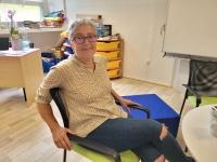 Kateřina Blumová při natáčení pro projekt Příběhy našich sousedů, červen 2022