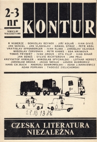 Obálka nezávislého literárního časopisu Kontur, který spoluzakládal pamětník, ze září 1989 – věnované českým autorům