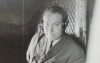 Father Ondrej Vechter in the cockpit in the 1960s