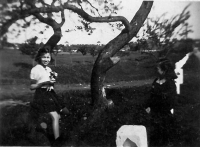 Pamětnice u silnice na Poličku, Litomyšl, okolo roku 1944