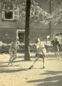 Natáčení s učitelem Rubkem, Litomyšl, 1942