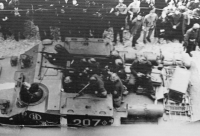 Invaze vojsk Varšavské smlouvy v Liberci 21. srpna 1968. Foto M. Mělnický