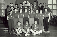 Josef Tomáš / with basketball teammates / Liberec / about 1957