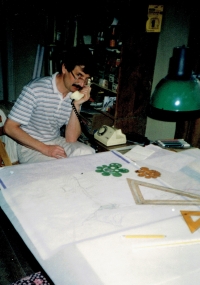 Warcisław Martynowski při práci projektanta v 80. letech