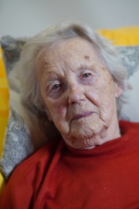 Marie Zbořilová při natáčení pro Paměť národa, 13. července 2023, Náměšť na Hané