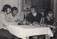 Zleva Marek, Křivohlávek, Jiří Wonka, Rudolf Wagner, Vrchlabí, 1973.