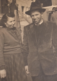 Františka Skoupá se svým manželem, 50. léta 20. století 
