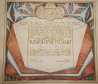Revoluční medaile Františkovi Tobkovi, 1920