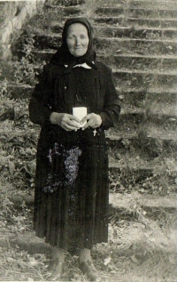 Antonie Merková rozená Johaňáková, babička z matčiny strany, asi 1950