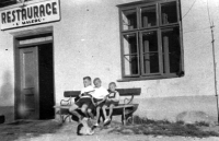 Radomil Maléř with his younger brothers Josef and Svatopluk / Dolní Bečva / 1947