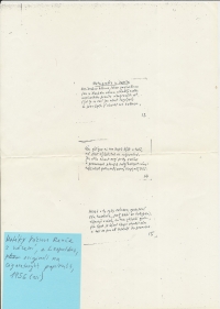 Motáky Václava Renče z vězení z Leopoldova, originály na cigaretových papírkách, asi 1956