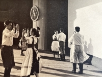 Eva Drašnarová členkou tanečního souboru Blaťan, 50. léta 20. století