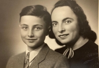 Jiří Hála with his mother
