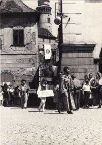 Petr Pešek, poslední Slavnosti pětilisté růže (obnoveny po r. 1989), Český Krumlov, 1969 