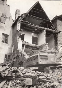 Přestavba jižní strany náměstí v Českém Krumlově, 1975