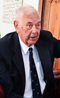 František Konvička při přijetí u primátorky Brna Markéty Vaňkové, rok 2023, gratulace k 85. narozeninám