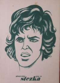 Karikatura Jiřího Hřebce z časopisu pro děti Pionýrská stezka, druhá polovina 70. let 20. století