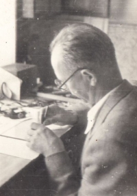 Jan Přibil's father Stanislav Přibil at work