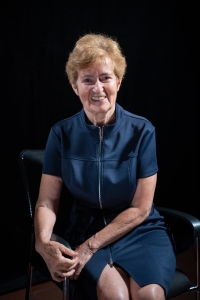 Zora Bútorová počas natáčania.