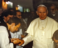 Pope John Paul II's visit to the seminary in Krakow 1991
