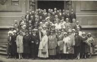 Prague 1938, Volhynian Czechs (mother Olga Vlachová (Králová) in the front row, sixth from the right))