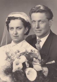 Marie Tulachová s manželem Josefem v únoru 1956