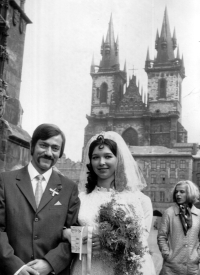 Lubomír Peške, svatba s první ženou Michaelou / 1971