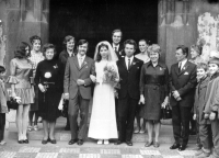 Lubomír Peške / svatba s první ženou Michaelou / 1971