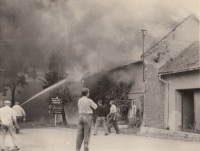 Požár stodoly v domě Pavlíčkových, 1971
