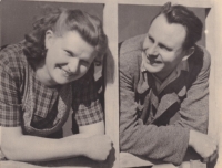 Božena a Blahoslav Formanovi, rodiče pamětnice, duben 1947