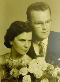 Otilie Fidorová a Franišek Schneider, svatební foto, 1960