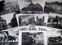 Dobová pohlednice Neapol, Bagnoli, Itálie, rok 1948.