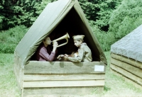 Poslední skautský tábor u Eliášova splavu na Vysočině v roce 1970, vpravo Břetislav Rychlík