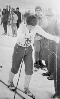 Blanka Paulů při žákovských závodech na Benecku v roce 1967