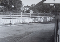 21. srpen 1968 v Letohradě, od železničního viaduktu k Novému dvoru