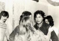 Jiří Přibyl po koncertě Křečových žil, březen 1985