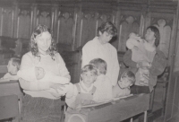 Křest syna Štěpána v roce 1989