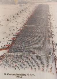 Závod Finlandia Hiihto na 75 km, třináct tisíc závodníků, 1984