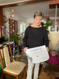 Eva Haniaková při nahrávání pro Paměť národa