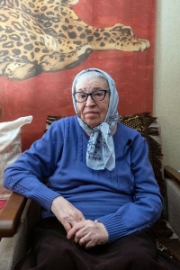 Lidija Neboha při natáčení rozhovoru, 2024