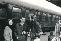 Zleva Eliška Rothová, Ivan Lamper a Jarek Miňo, 1984