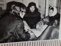 Dana on hunger strike for Jan Palach, Comenius University in Bratislava, January 1969