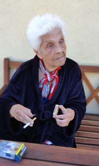 Eva Koutecká v červnu 2022 při natáčení rozhovoru v Domově pro seniory Chodov v Praze