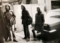 Jazzové dny Praha (1982). Zleva Robert Valík, Zbyněk Hůrek, Petr Fusek, Vladimír Trlida 

