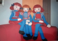 Panenky z textilií, navrhla a vyrobila Marie Pavlíčková 