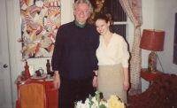 Novomanželka Markéta Chvátalová, rozená Vyskočilová, a malíř François de Lucy v Montréalu, 1989